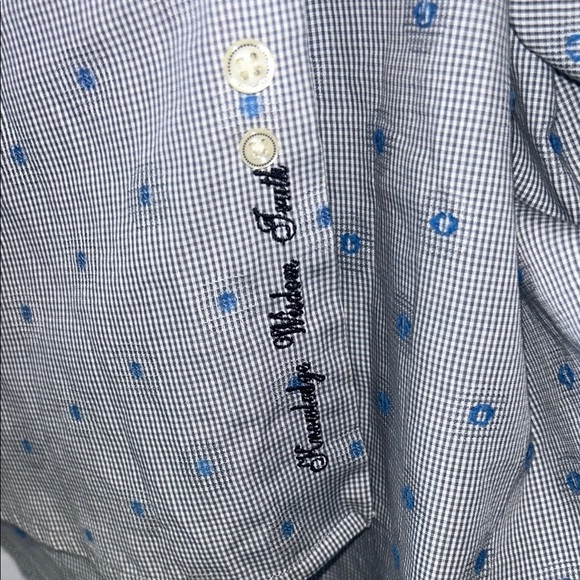 Robert Graham Blue Gray Polka Dot Shirt - Picture 4 of 10